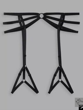 Black Strappy Harness Garter Set